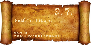Dudás Tiborc névjegykártya